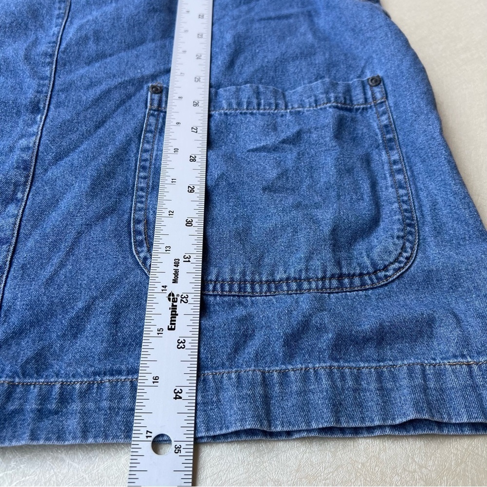 Vintage  NY Jeans 100% Cotton Denim Overall Dress Women Size L - Picture 5 of 7